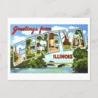 Vintage Grüße aus Genf, Illinois,