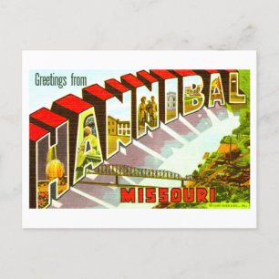Vintage Grüße aus Hannibal, Missouri, Postkarte