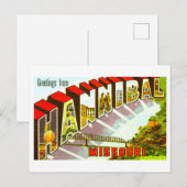 Vintage Grüße aus Hannibal, Missouri, Postkarte (Vorne/Hinten)