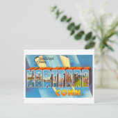 Vintage Grüße aus Hartford, Connecticut Postkarte (Stehend Vorderseite)