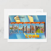 Vintage Grüße aus Hartford, Connecticut Postkarte (Vorne/Hinten)