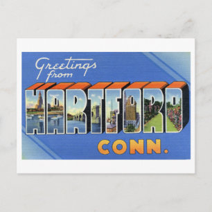Vintage Grüße aus Hartford, Connecticut Postkarte