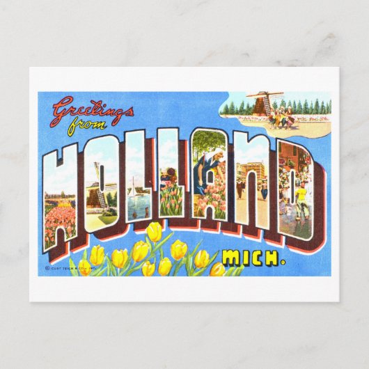 Vintage Grüße aus Holland, Michigan, Postkarte (Vorderseite)