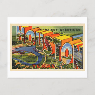 Vintage Grüße aus Houston, Texas Postkarte