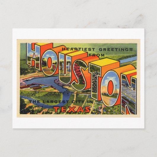 Vintage Grüße aus Houston, Texas Postkarte (Vorderseite)