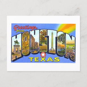Vintage Grüße aus Houston, Texas, Postkarte