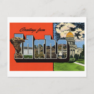 Vintage Grüße aus Idaho Postkarte