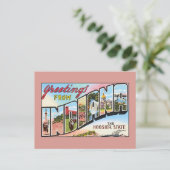 Vintage Grüße aus Indiana Postkarte (Stehend Vorderseite)