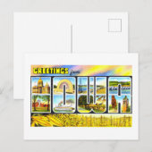 Vintage Grüße aus Iowa Postkarte (Vorne/Hinten)