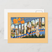 Vintage Grüße aus Kalifornien Postkarte (Vorne/Hinten)
