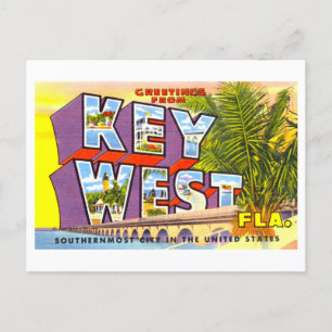 Vintage Grüße aus Key West, Florida Postkarte
