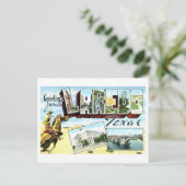Vintage Grüße aus Laredo, Texas Postkarte (Stehend Vorderseite)