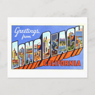 Vintage Grüße aus Long Beach, Kalifornien, Postkarte