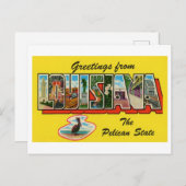 Vintage Grüße aus Louisiana Postkarte (Vorne/Hinten)