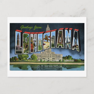 Vintage Grüße aus Louisiana Postkarte