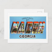 Vintage Grüße aus Macon, Georgien Postkarte (Vorne/Hinten)