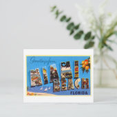 Vintage Grüße aus Miami Beach, Florida Postkarte (Stehend Vorderseite)