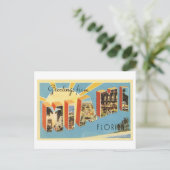 Vintage Grüße aus Miami, Florida Postkarte (Stehend Vorderseite)