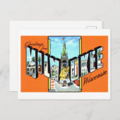 Vintage Grüße aus Milwaukee, Wisconsin, Postkarte (Vorne/Hinten)