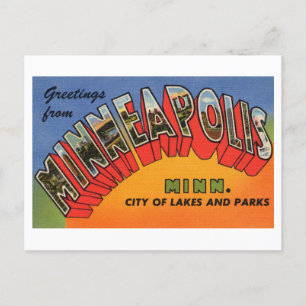 Vintage Grüße aus Minneapolis, Minnesota Postkarte