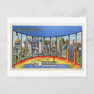 Vintage Grüße aus Mississippi Postkarte