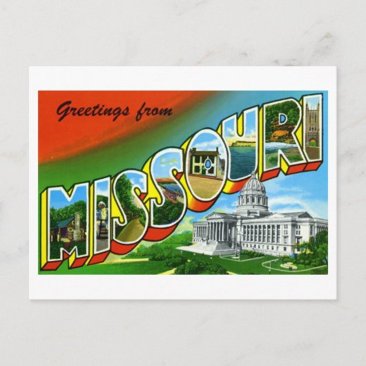 Vintage Grüße aus Missouri Postkarte (Vorderseite)