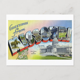 Vintage Grüße aus Missouri Postkarte