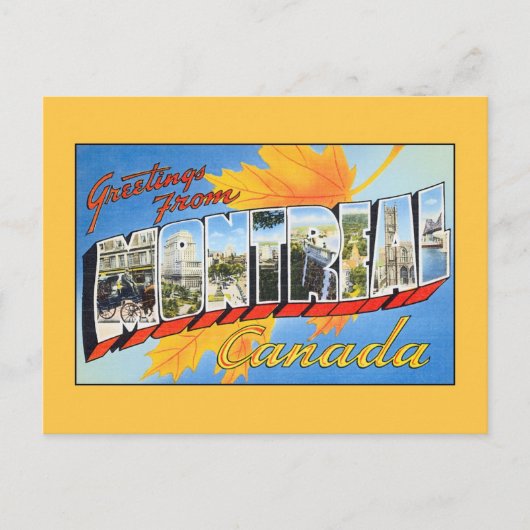 Vintage Grüße aus Montreal Postkarte (Vorderseite)