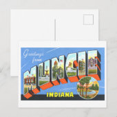 Vintage Grüße aus Muncie, Indiana Postkarte (Vorne/Hinten)
