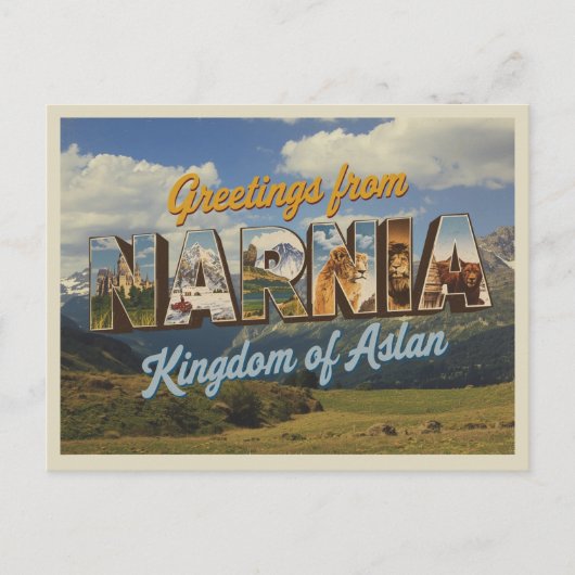 Vintage "Grüße aus Narnia" Postkarte (Vorderseite)