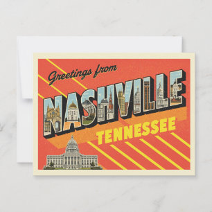 Vintage "Grüße aus Nashville, Tennessee" Postkarte