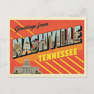 Vintage "Grüße aus Nashville, Tennessee" Postkarte