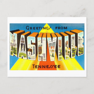 Vintage Grüße aus Nashville, Tennessee Postkarte