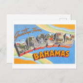 Vintage Grüße aus Nassau, Bahamas Postkarte (Vorne/Hinten)