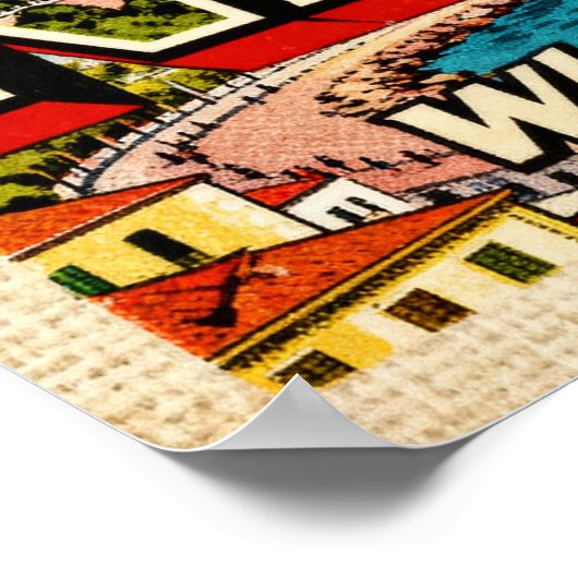 Vintage Grüße aus Neapel Poster (Ecke)