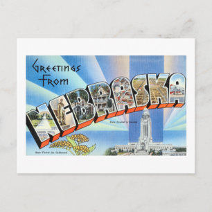 Vintage-Grüße aus Nebraska-Reiseplakat Postkarte
