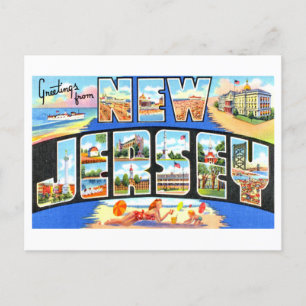 Vintage Grüße aus New Jersey Postkarte