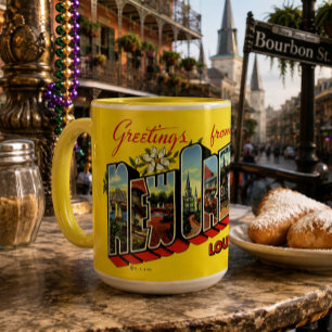 Vintage-Grüße aus New Orleans Reise-Postkarte Tasse