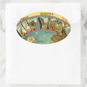 Vintage Grüße aus New York Ovaler Aufkleber (Tasche)