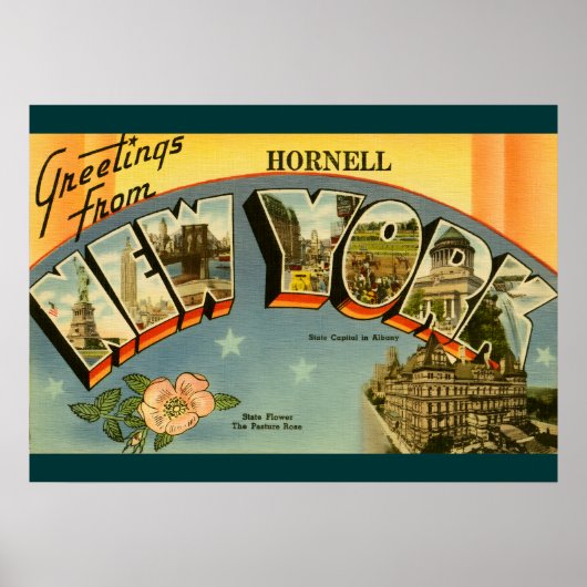 Vintage Grüße aus New York Poster (Vorne)