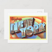 Vintage Grüße aus New York Postkarte (Vorne/Hinten)