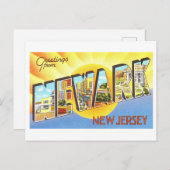 Vintage Grüße aus Newark, New Jersey Postkarte (Vorne/Hinten)