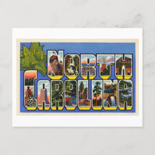 Vintage Grüße aus North Carolina Postkarte