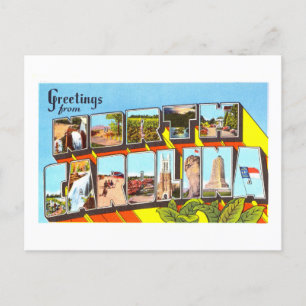 Vintage Grüße aus North Carolina Postkarte