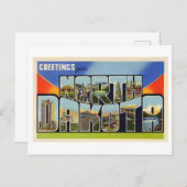 Vintage Grüße aus North Dakota Postkarte (Vorne/Hinten)