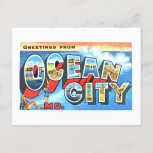 Vintage Grüße aus Ocean City, Maryland, Postkarte