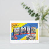 Vintage Grüße aus Ohio Reiseplakat Postkarte (Stehend Vorderseite)