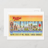 Vintage Grüße aus Oklahoma Postkarte (Vorne/Hinten)