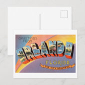 Vintage Grüße aus Orlando, Florida Postkarte (Vorne/Hinten)