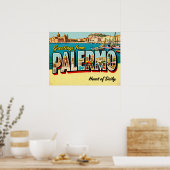 Vintage Grüße aus Palermo Poster (Küche)